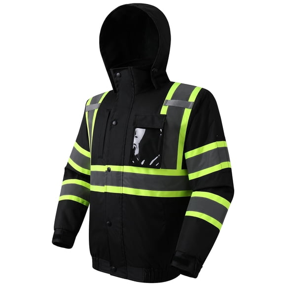 JKSafety Hi-Vis Safety Bomber Jacket for men and women | Safety Jacket Durable and Waterproof | Construction Work Jacket for Winter | Cold Weather PP