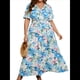 thumbnail image 1 of Vestido de Verano Holgado Informal de Corta con Corte A y Corte en A para Mujer, Talla Grande Azul XXL, 1 of 8