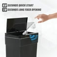 thumbnail image 3 of BestOffice 13 gallon Automatic Plastic Trash Can with Lid, Touch Free with Motion Sensor for Indoor Use(Black), 3 of 8
