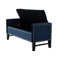 thumbnail image 4 of Inspired Home Harriet Velvet Storage Bench Button Tufted Silver Nailhead Trim Modern, Navy, 4 of 8