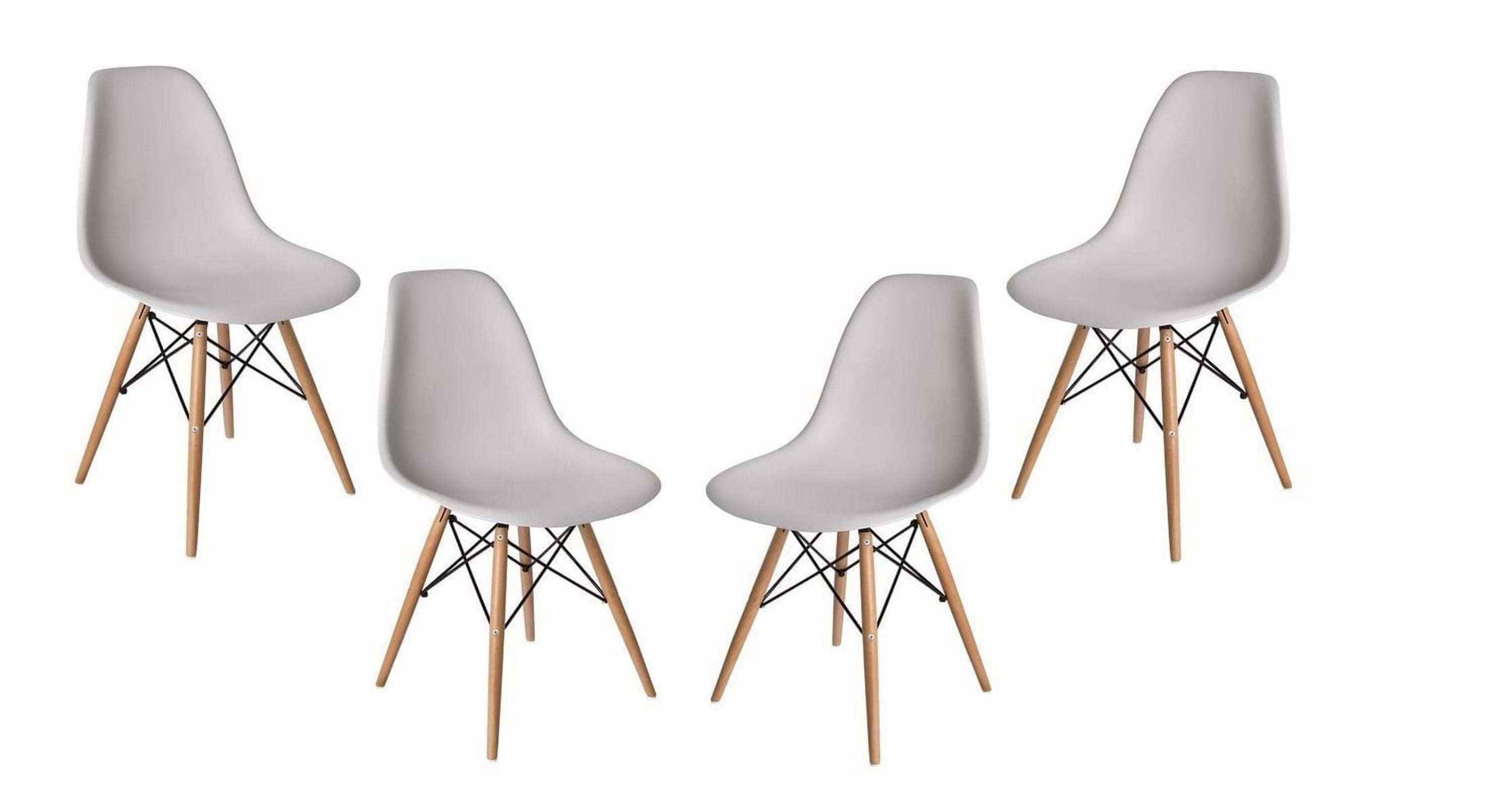 Plata Décor Import Inc Eames Eiffel Chair Set of 4 in Light Gray