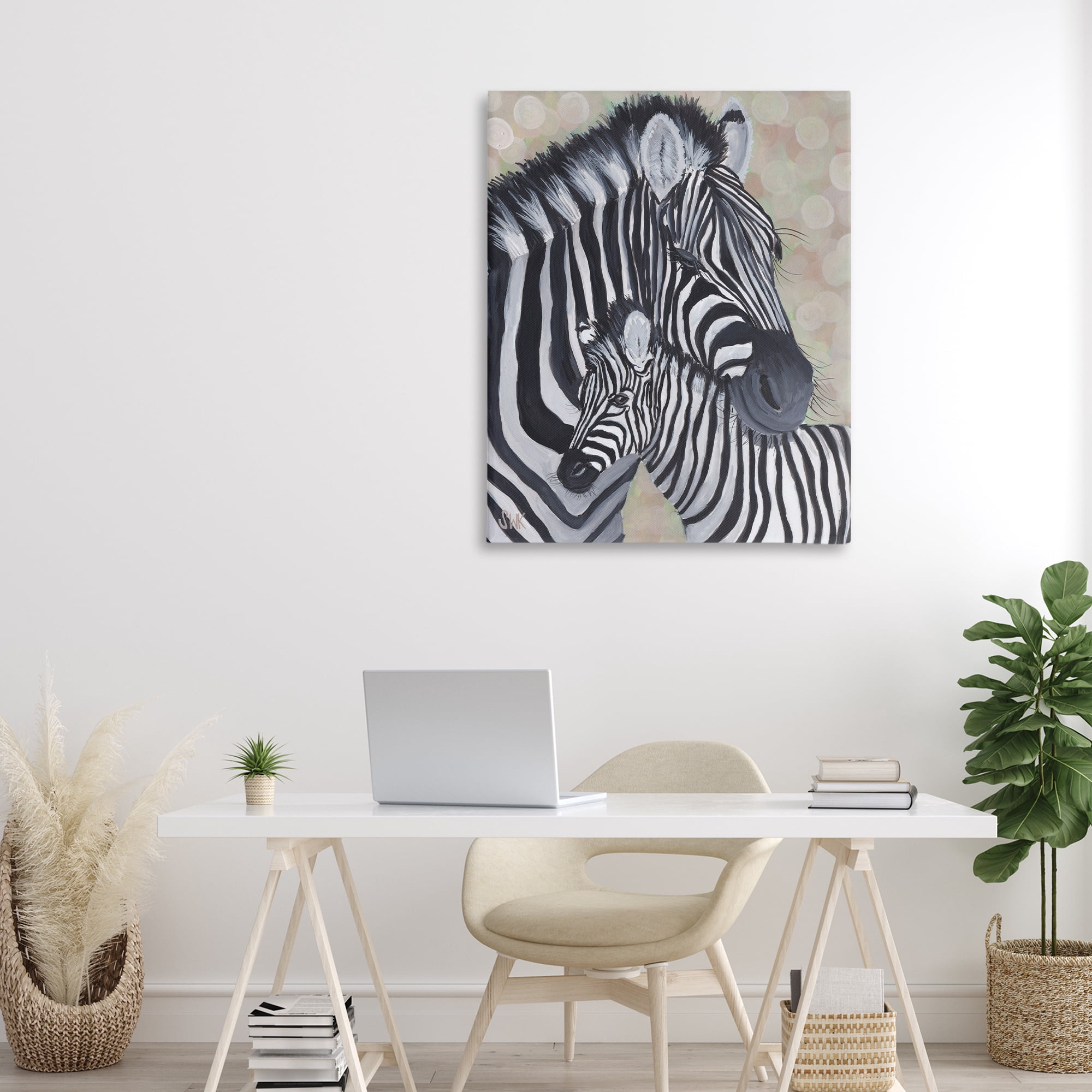 Stupell Industries Mama Zebra & Her Foal Canvas Wall Art, design by Sarah Waldron Kimball