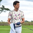 thumbnail image 5 of Balery Orchids Flowers Printed Men’s Short Sleeve Polo Shirt, Midweight Men's Shirt,Golf Polo shirts -Medium, 5 of 8