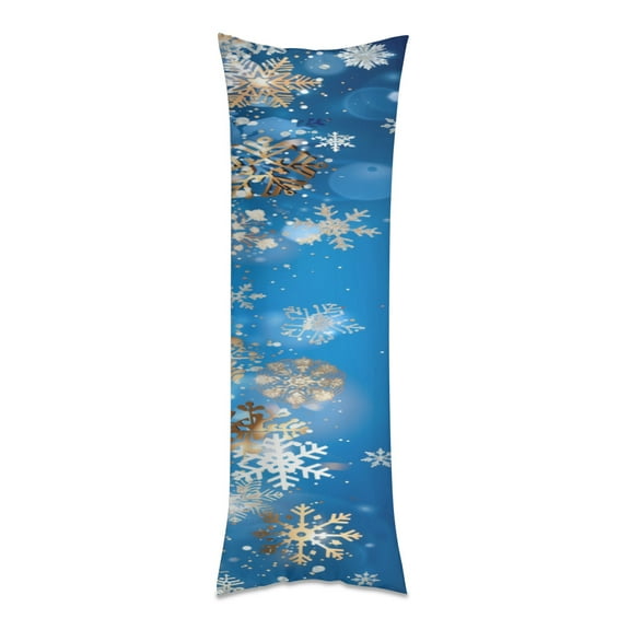 Christmas Snowflakes Blue (2) Body Pillow Cover Long Pillow Case Protector Decorative Bedding Soft Large Pillow Cases Covers for Bedroom,Couch,Sofa,20x54inch