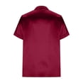 thumbnail image 5 of Qgtaibl Satin Blouse for Women V Neck Short Sleeve Loose Fit Tunic Tops Summer Elegant Breathable Work Office Shirts Wine XL, 5 of 7