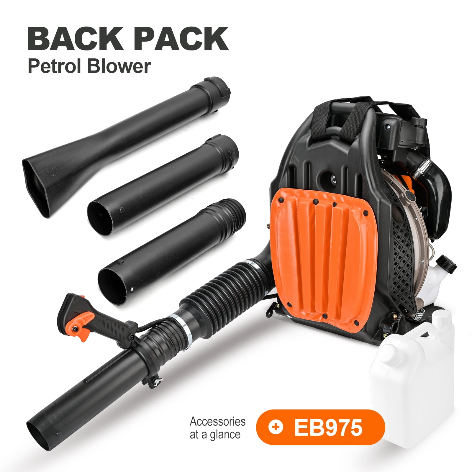 Backpack Leaf Blower Gas Powered 65 CC, 2-Cycle Engine Gasoline Blower 850CFM with Nozzle Extension for Lawn Care, Dust/Snow Removal