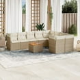 thumbnail image 1 of vidaXL 10 Piece Garden Sofa Set with Cushions Beige Poly Rattan, 1 of 5