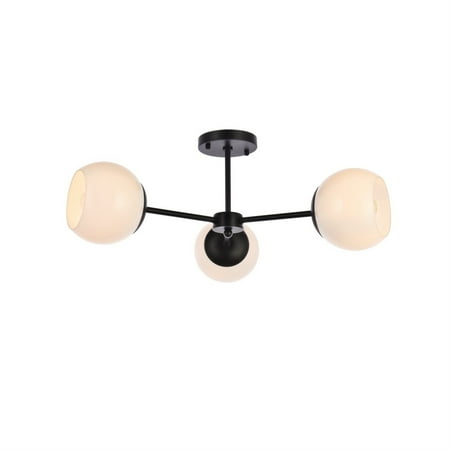 

Briggs 26 inch flush mount in black with white shade