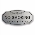 thumbnail image 2 of NO Smoking Victorian Door/Wall Sign (Brushed Silver) Small 3" x 6", 2 of 3