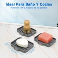 thumbnail image 2 of Jaboneras para Baño, Paquete de 3, Soporte para Jabón, Bandeja, Escurridor de Silicona Flexible para Ducha, para jabón o Esponja, Accesorios para Cocina y Baño (Gris), 2 of 4