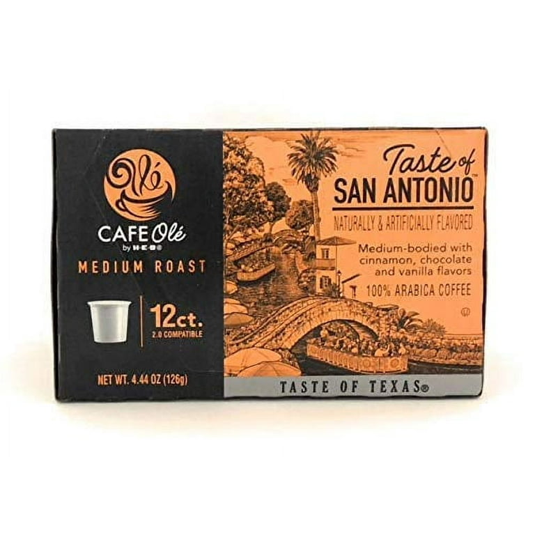 Cafe Ole Medium Roast Gourmet Coffee, 3 Flavor Texas Pecan, Houston Blend, Taste of San Antonio, for K-Cups, 12 Count Boxes (Pack of 3)