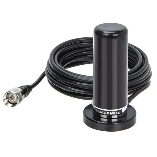 Antena de Walkie-Talkie para Radio de Coche de Doble Sección UV Mini -N2RS PL259 con Base Magnética de Extensión Coaxial RG58 de 5 Metros