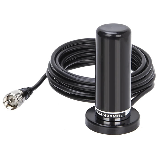 Antena de Walkie-Talkie para Radio de Coche de Doble Sección UV Mini -N2RS PL259 con Base Magnética de Extensión Coaxial RG58 de 5 Metros