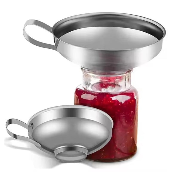 NOVELAR Wide Mouth Canning Funnel Set of 2, Food-Grade Stainless Steel with 1.26in and 2.09in Spouts, Easy to Clean for Quick Kitchen Tasks, Great for Mason Jars and Oil Bottles