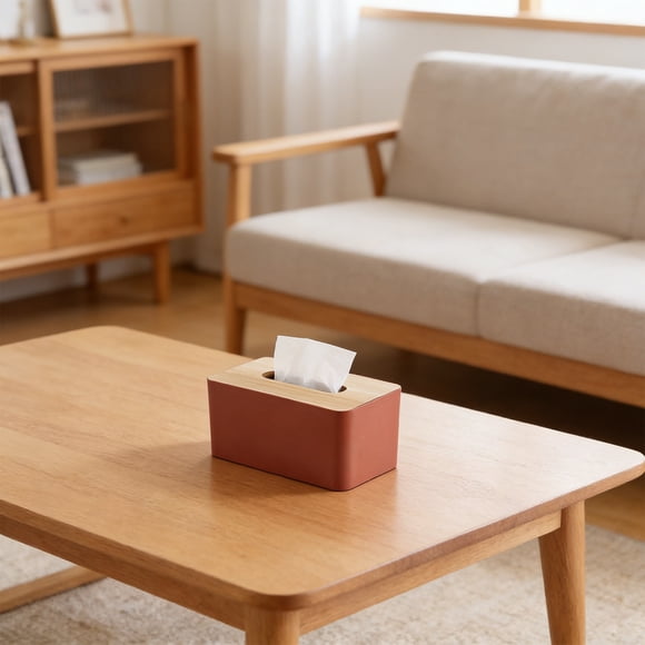 Funda para caja de pañuelos de cartón compuesto para mesa de centro de sala de estar – Soporte de plástico con tapa estilo cajón para escritorio de oficina, baño o mesita de noche