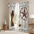 thumbnail image 3 of Homewish Boho Texas Stars Blackout Curtains Set of 2 (52x84 Each),Rustic Cowboy Boots Window Curtains,Gray Brown Curtains and Drapes For Girls Boys,Ultra Soft Home Decor, 3 of 6