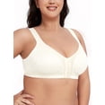 thumbnail image 3 of Deyllo Women Front Closure Full Coverage Bras Plus Size Minimizer Bras Wireless Non Padded Ivory Bras Clothes Size 42DD, 3 of 5