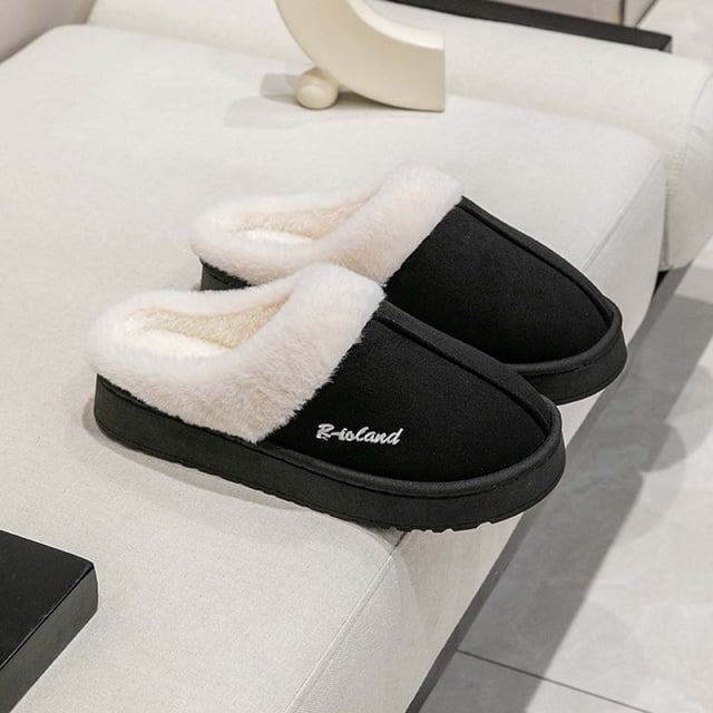 Cameland Men Fashionable And Winter Home And Thick Bottom Warm And Non Freezing Illustration Letter Slippers