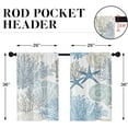 thumbnail image 2 of Summer Seashell Coral Kitchen Curtains, Starfish Underwater Vintage Short Window Curtains Set of 2, Window Treatment Tier Curtains for Kitchen Over Sink Bathroom Dining Room Decor (26x36 Inch), 2 of 6