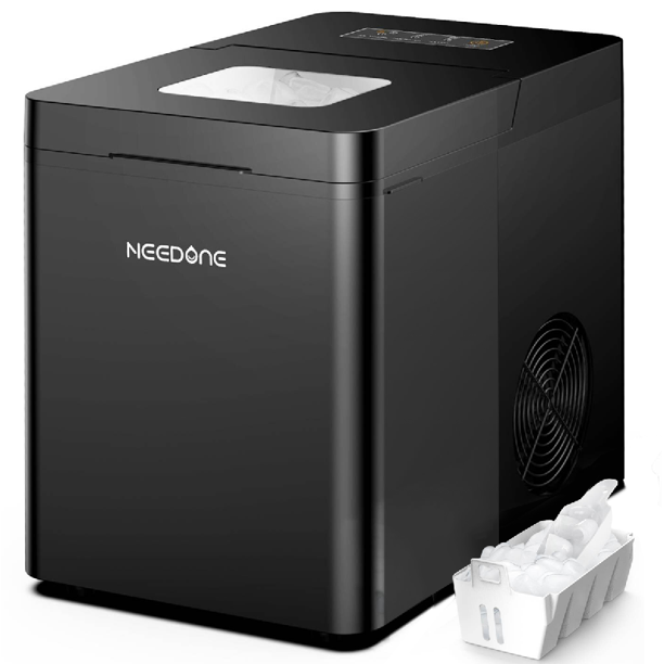 NEEDONE Portable Countertop Ice Maker Machine,33lbs/24H,9 Bullet Ice