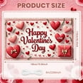 thumbnail image 2 of Red Roses Valentine's Day Banner Heart Shapes Love Display Romantic Gift Boxes Romantic Backdrop for Valentine's Party Romantic Date Indoor Decoration, 2 of 9