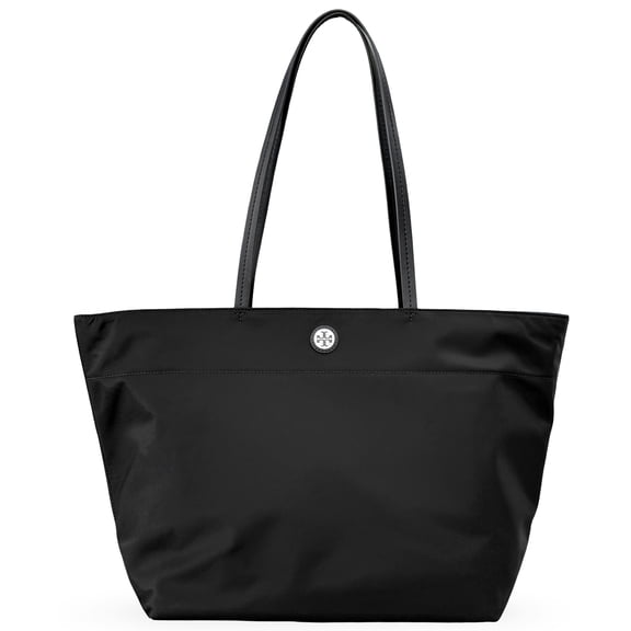 Tory Burch Women's Medium Top-Zip Nylon Tote Bag (Black)