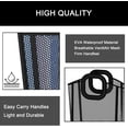 thumbnail image 4 of NPET Large Laundry Hamper Basket, Protable Plastic Clothes Bag with EVA Waterproof & Breathable Mesh Material, Storage Bins for Laundry, Bathroom, Bedroom and Dormitor (Handbag,Black), 4 of 7