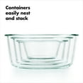 thumbnail image 6 of OXO Smart Seal 8-Cup Rectangle Glass Food Storage Container, Teal, 6 of 10