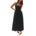 thumbnail image 1 of WRKEKC Robes d'Été pour Femmes Robe Midi Dos Nu à Larges Bretelles avec Col en V Ajustée pour Soirée, 1 of 8