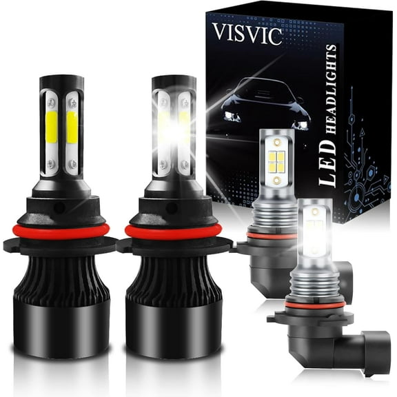 Fit For Ford EXPEDITION (1999-2002) LED Headlight Bulbs cabo, 9007/HB5 All in One High/Low Beam   9145 Fog Light LED Headlights Conversion Kits, Super Bright 6500K Cool White, Pack of 4