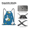 thumbnail image 4 of Xecao Cartoon Goose Pattern Sports Drawstring Backpack - String Swim Gym Bag with Wet Proof Pocket for Women&Men-Small, 4 of 6