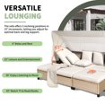 thumbnail image 4 of Euroco 4 Piece UV-Proof Resin Wicker Patio Sofa Set with Retractable Canopy, Cushions and Lifting Table,Beige, 4 of 9