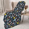 thumbnail image 3 of Sikiie Rocket Space Cozy Flannel Fleece Throw Blanket: Lightweight & Thick for All Seasons - Perfect for Women, Men, & Kids"60"x50", 3 of 6