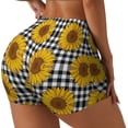 thumbnail image 2 of Kdxio Sunflowers Print Workout Shorts for Women Seamless Soft Smooth Gym Yoga Scrunch Active Shorts, 2 of 9