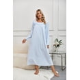 thumbnail image 2 of RH Nightgown Women's Long Sleeve Sleepwear Full Length Nightshirt Cotton Sleep Gowns RHW4058-D-M, 2 of 5