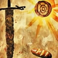 thumbnail image 6 of Orinice Sword Bread Sun Round Table Cover Stain Resistant Washable Indoor Outdoor Tablecloth Kitchen Dining Wedding Parties Picnic Farmhouse 100% Polyester Fiber 46-50, 6 of 8