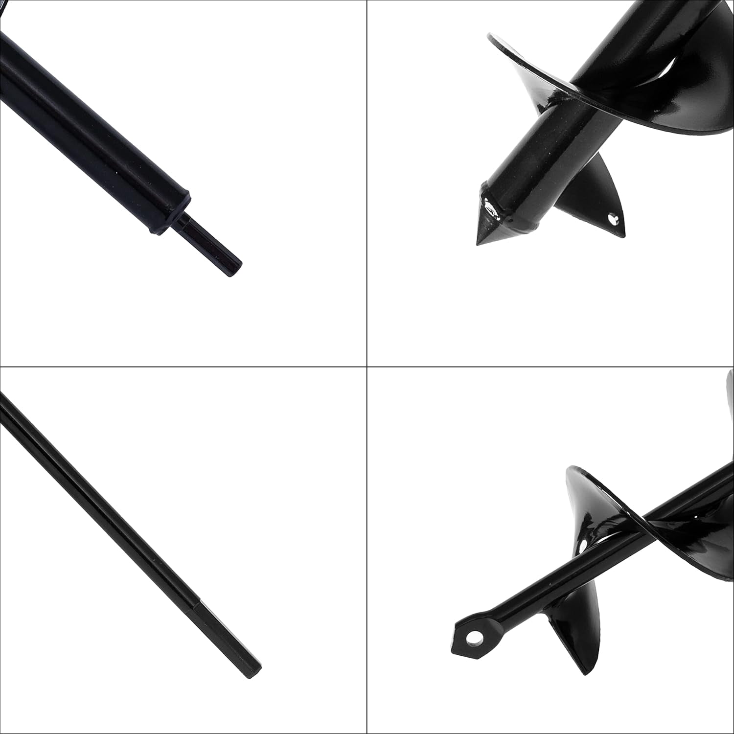 VASGOR Set of 5 Auger Drill Bit for Planting (1.6x16", 2x16", 2.6x16", 3x16", 3.5x16") - Easy Planter Garden Auger - Bulb & Bedding Plant Augers - Post Hole Digger for 3/8” Hex Drive Drill