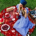 thumbnail image 4 of Christmas Farm Garland Stripes Round Tablecloth Waterproof Wedding Decor Table Cover Christmas Party Decorative Tablecloth, 4 of 6