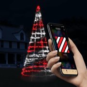 Twinkly Light Tree App-controlled Flag-pole Christmas Tree 300 RGB+W 6.6-Ft w/Pole