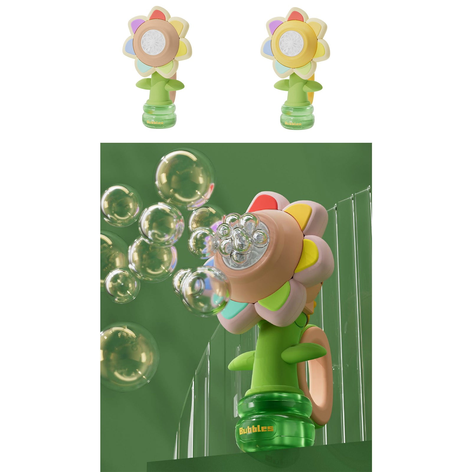 Machine à Bulles Tournesol Dansant – Rechargeable, Avec Lumières, 10 000 Bulles/min – Cadeau Fête Enfant 3 Ans+