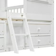 thumbnail image 6 of Full Size House Loft Bed with Roof, Windows and 4 Storage Drawers,Pine Wooden House Bed Frame with Safety Guardrails and Ladder for Bedroom, White, 6 of 9