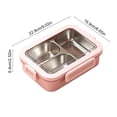 thumbnail image 2 of Stainless Steel Bento Box, 3 Compartment Lunch Box, 720Ml Leak Proof Lunch Container, Portable Meal Prep Box, Reusable Snack Container, with Plastic Tableware, 2 of 6