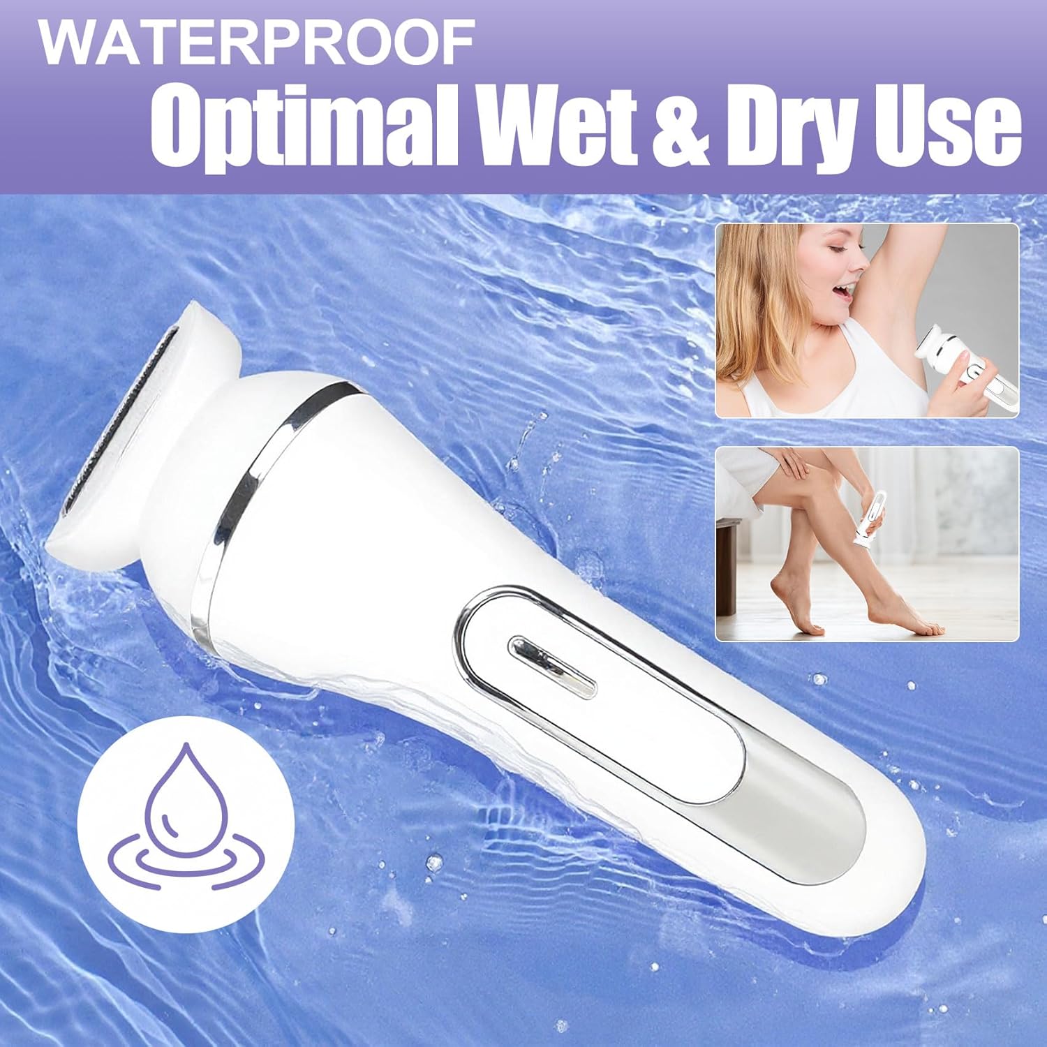 3.0 Women Face Epilator, 7-in-1 Rechargeable Facial Hair Remover with LED Battery Display, Facial Shaver for Face, Eyebrow, Nose Trimmer (White)