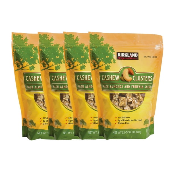4 Pack Kirkland Signature Cashew Clusters with Almonds and Pumpkin