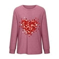thumbnail image 4 of Womens Long Sleeve Tops Valentine's Day Crewneck Sweatshirts Shirts Trendy Fall Outfits Pink M, 4 of 5