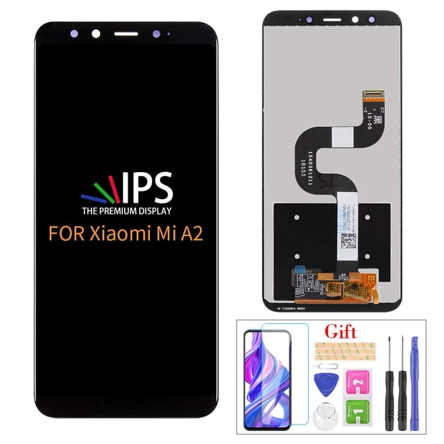 Compatible with Xiaomi Mi A2 LCD Display Screen Replacement,for Xiaomi Mi A2 MIA2 6X MI6X 5.99" Display LCD Panel Repair Parts Kit,with Tempered Glass+Tools (Black no Farme)