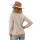 thumbnail image 3 of VISgogo suéter femenino, cuello redondo de color en contraste, manga larga, prendas de punto de retazos, traje de otoño, S/M/L/XL VISgogo  moda, 3 of 4