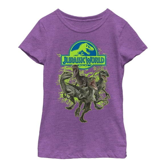 Girl's Jurassic World Velociraptor Squad Graphic Tee Purple Berry X Large