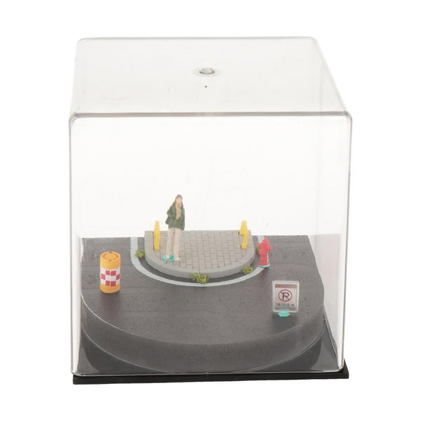 Vitrina Con Luces LED Para Coches A Escala 1/64, Caja De Exhibición Con Escena De Contenedor, Ideal Para Coleccionistas