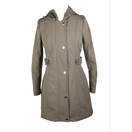 Via Spiga Leather Coat - Via Spiga Camel Hooded Walker Coat XS